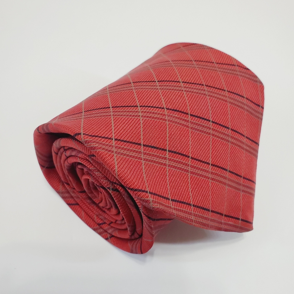 Robert Talbott Necktie Red Check Pattern Men's Si… - image 1